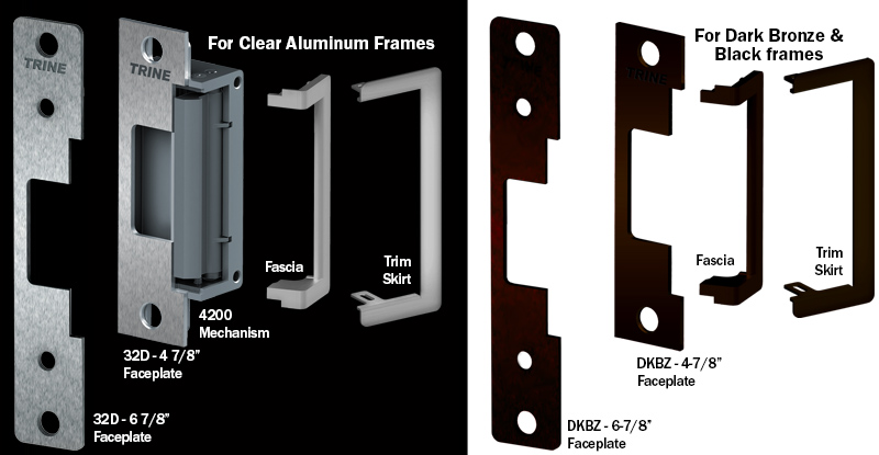 4200cc7-10b-32d electric strike with two faceplates and two colors